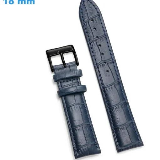 Bracelet Cuir véritable pour montre Bleu 18 mm