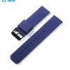Bracelet de montre 12 mm Caoutchouc Bleu Ardillon