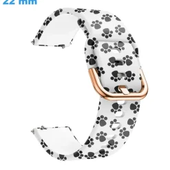 Bracelet de montre 22 mm Caoutchouc boucle Ardillon Blanc et Motif
