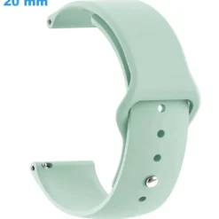Bracelet de montre 20 mm Caoutchouc fermoir Bouton pression Vert