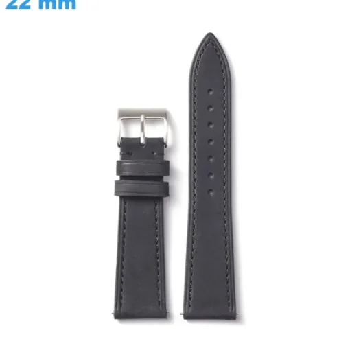 Bracelet de montre 22 mm Cuir véritable Ardillon Noir