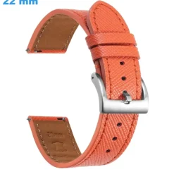 Bracelet de montre 22 mm Cuir véritable Ardillon Orange