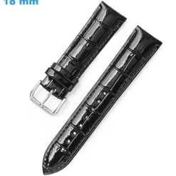 Bracelet de montre 18 mm Cuir véritable Noir