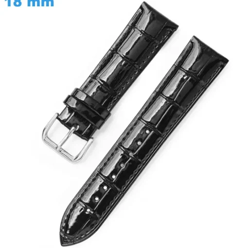 Bracelet de montre 18 mm Cuir véritable Noir