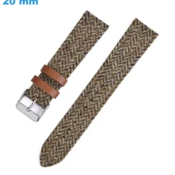 Bracelet de montre 20 mm Cuir PU Beige fermoir Ardillon