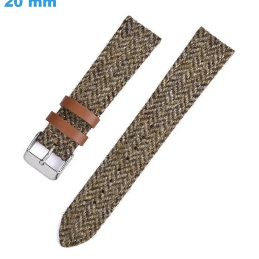 Bracelet de montre 20 mm Cuir PU Beige fermoir Ardillon