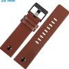Bracelet de montre 28 mm Cuir véritable Brun fermoir Ardillon