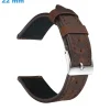 Bracelet de montre 22 mm Cuir véritable Brun boucle Ardillon