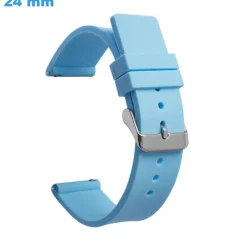 Bracelet de montre 24 mm Silicone Bleu fermoir Ardillon