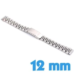 Bracelet de montre acier 12 mm argenté
