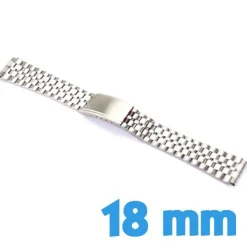 Bracelet de montre argenté acier 18 mm