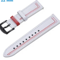 Bracelet de montre Blanc 22 mm Cuir véritable fermoir Ardillon