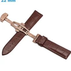 Bracelet de montre Brun 22 mm Cuir véritable