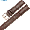 Bracelet de montre Brun 12 mm Cuir véritable Ardillon