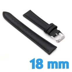 Bracelet de Montre Cuir PU noir 18 mm