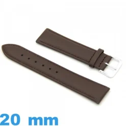 Bracelet de montre Cuir véritable de veau lisse  20mm