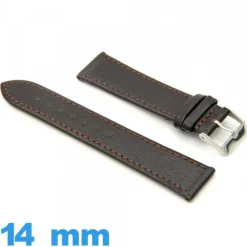 Bracelet de montre  cuir véritable 14 mm Lisse