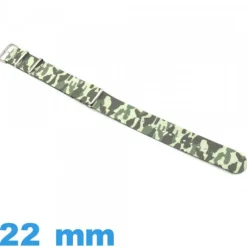 Bracelet de montre Nato 22 mm Camouflage Vert clair Textile