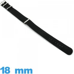 Bracelet de montre N.A.T.O 18mm Noir tissu