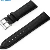 Bracelet de montre Noir 18 mm Cuir véritable Ardillon