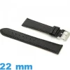 Bracelet de montre Noir cuir Lézard Rembourré 22mm