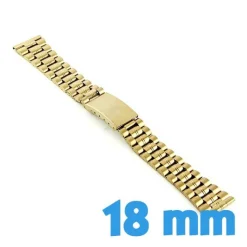 Bracelet de montre pas cher doré 18 mm boucle déployante