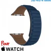 Bracelet de montre pour Apple Watch 38mm Bleu fonce Cuir Micro Fibre