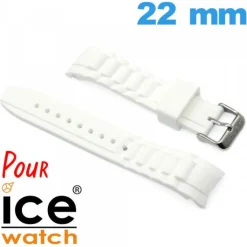 Bracelet de montre pour montre Ice Watch Blanc Cahoutchouc 22 mm
