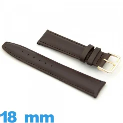 Bracelet de montre Rembourré 18mm marron foncé Cuir
