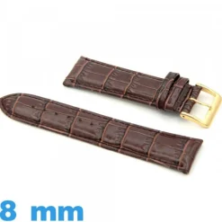 Bracelet de montre Rembourré cuir 8mm Crocodile