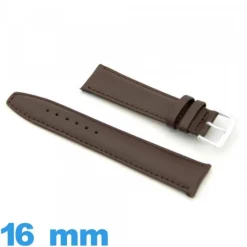 Bracelet de montre Rembourré Cuir 16 mm Lisse