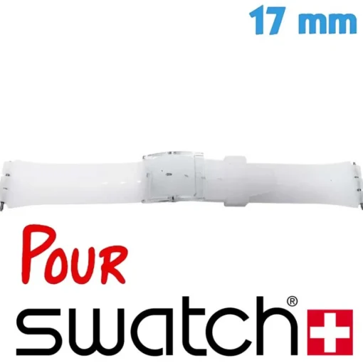 Bracelet de montre Transparent 17 mm Caoutchouc Swatch