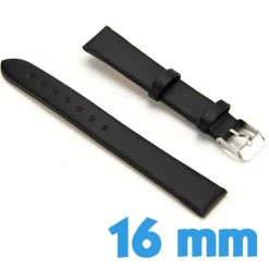 Bracelet en cuir noir 16mm