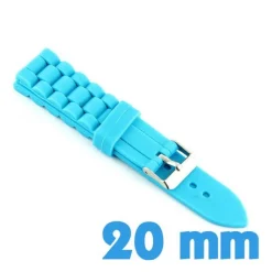 Bracelet en silicone bleu 20 mm