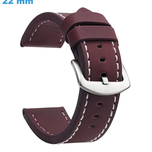 Bracelet Faux cuir Ardillon de montre Brun 22 mm