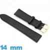 Bracelet Faux cuir Noir montre 14 mm Plat