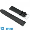 Bracelet Faux cuir Plat 12 mm Noir de montre