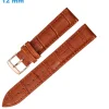 Bracelet fermoir Ardillon 12 mm Cuir véritable Brun pour montre