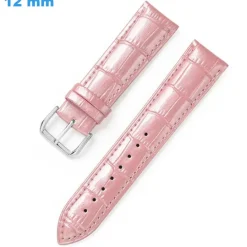 Bracelet fermoir Ardillon 12 mm Cuir véritable Rose montre