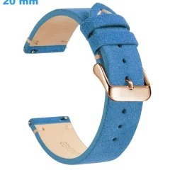 Bracelet fermoir Ardillon Bleu 20 mm Cuir véritable montre