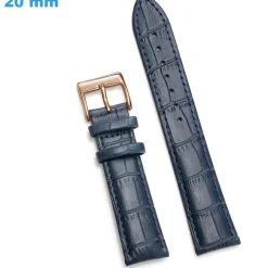 Bracelet fermoir Ardillon Bleu 20 mm Cuir véritable de montre