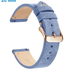 Bracelet fermoir Ardillon Bleu 20 mm Cuir véritable de montre