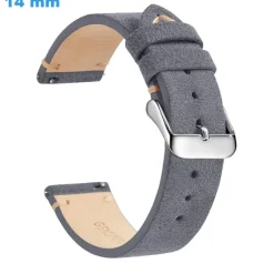 Bracelet fermoir Ardillon Gris 14 mm Cuir véritable montre