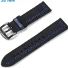 Bracelet fermoir Ardillon 20 mm Cuir véritable Noir pour montre