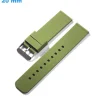 Bracelet fermoir Ardillon 20 mm Caoutchouc Vert de montre