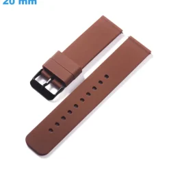 Bracelet fermoir Ardillon 20 mm Silicone Brun pour montre