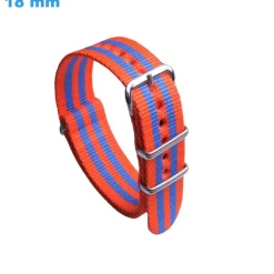 Bracelet fermoir Ardillon 18 mm Nylon Orange et Bleu montre