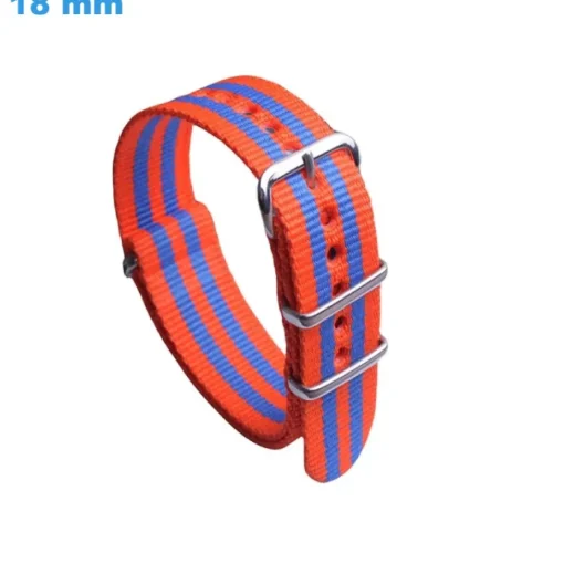 Bracelet fermoir Ardillon 18 mm Nylon Orange et Bleu montre