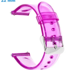 Bracelet fermoir Ardillon 22 mm Plastique Transparent et Violet pour montre