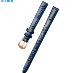Bracelet fermoir Ardillon 8 mm Cuir véritable Bleu de montre